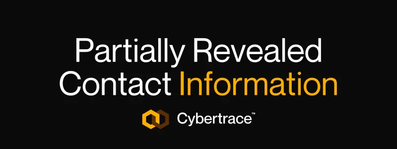 Partially Revealed Contact Information Cybertrace