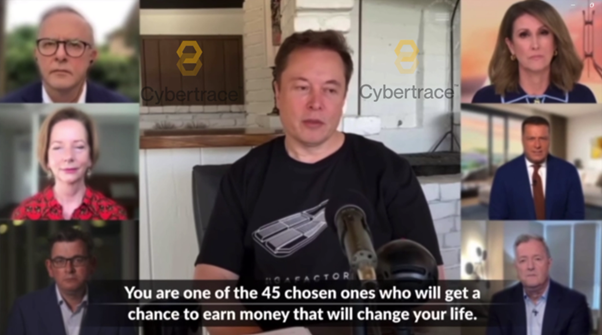 A deep fake video featuring Elon Musk, Australian PM Anthony Albanese, Julia Gillard, and others was identified by Cybertrace.